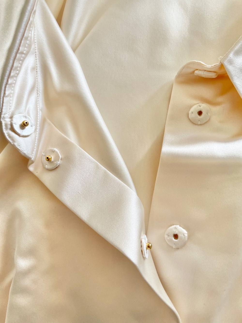 Prada Ivory Silk Puffy Sleeve Blouse Made in Italy - Picture 8 of 13